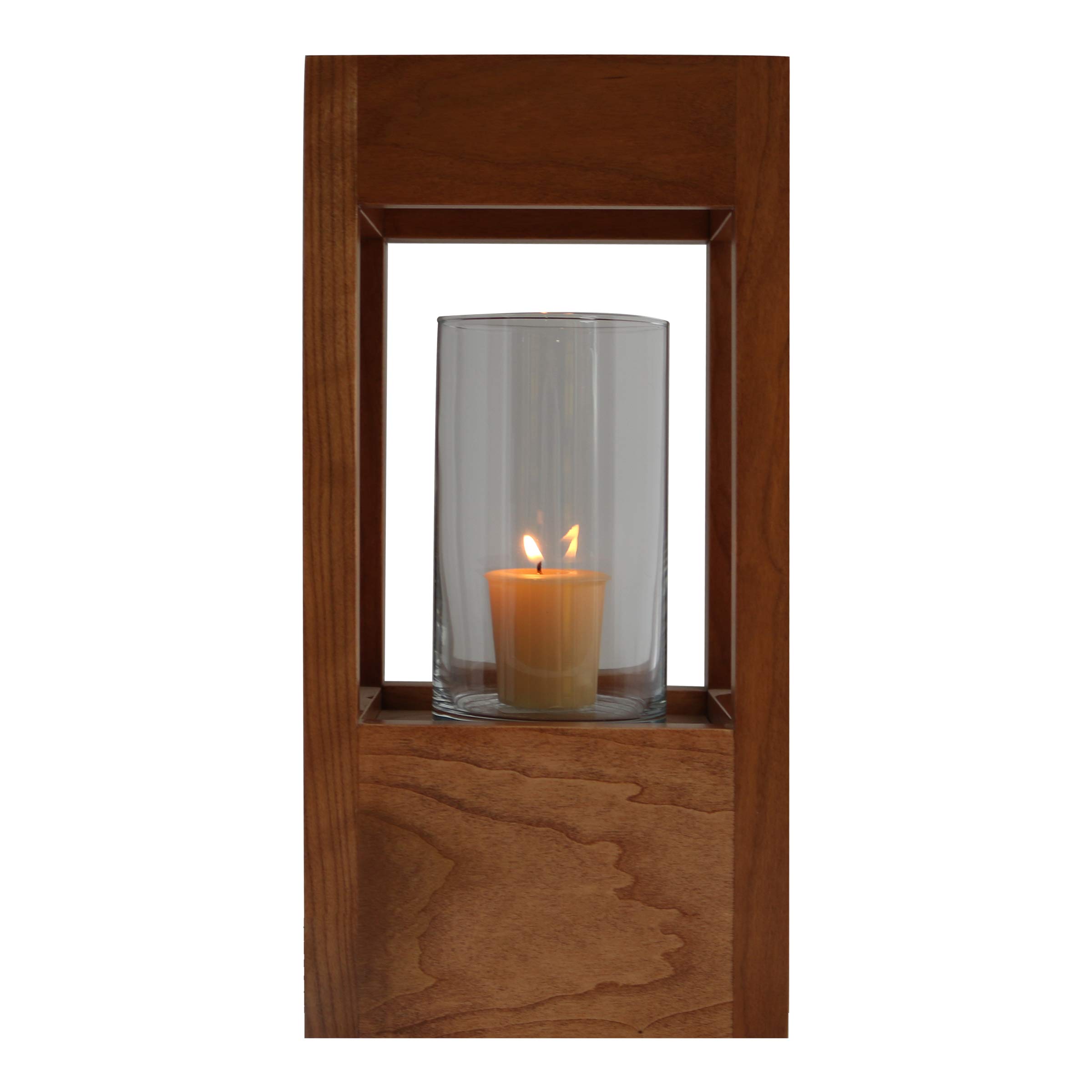 Lifesong Milestones Solid Cherry Wood Cremation Urn for Human Ashes - Memorial Lantern & Sympathy Candle Holder - 6.5”x6.5”x13” - Perfect for Funeral Keepsakes, Memorial Services & Home Remembrance Displays