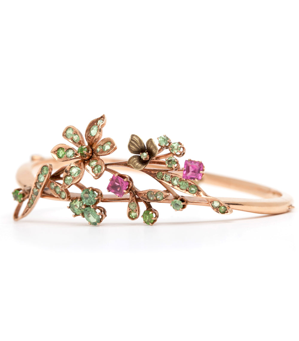 Whimsical Flower Bangle Bracelet for Women - Elegant Floral Jewelry for Parties, Weddings & Everyday Wear