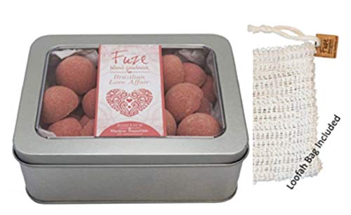 Body Fuze Romance Shower Smoothies & Loofah Bag - 25 Pack for Exfoliating & Moisturizing - Perfect for Couples, Spa Days & Relaxing Bath Time Gifts