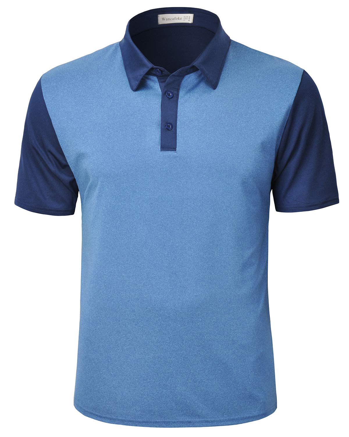 Wancafoke Men's Short Sleeve Polo Shirt - Moisture Wicking Golf Shirt with Collar - Perfect for Golf, Casual Wear & Outdoor Activities