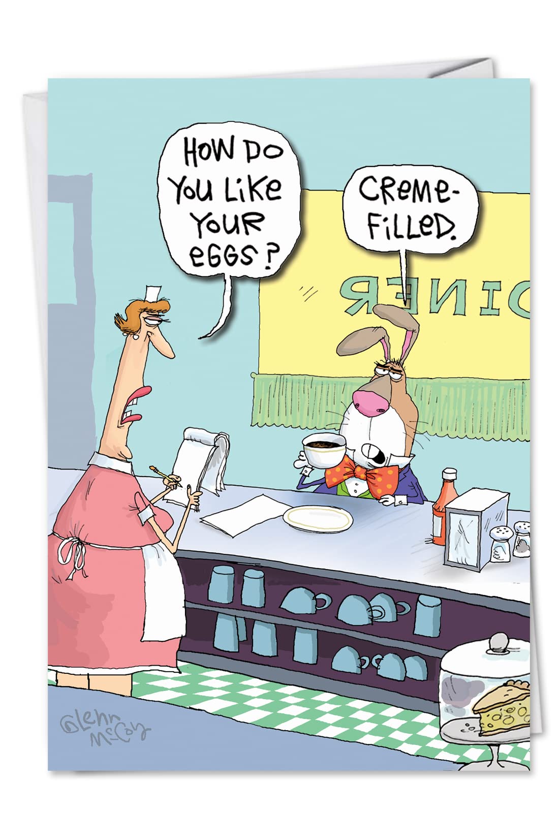 Funny Easter Greeting Card with Envelope - 5x7 Inch Humorous Holiday Card for Friends & Family - Creme Filled Eggs Design (7285) - Perfect for Easter Celebrations, Office Gifts & Spring Parties