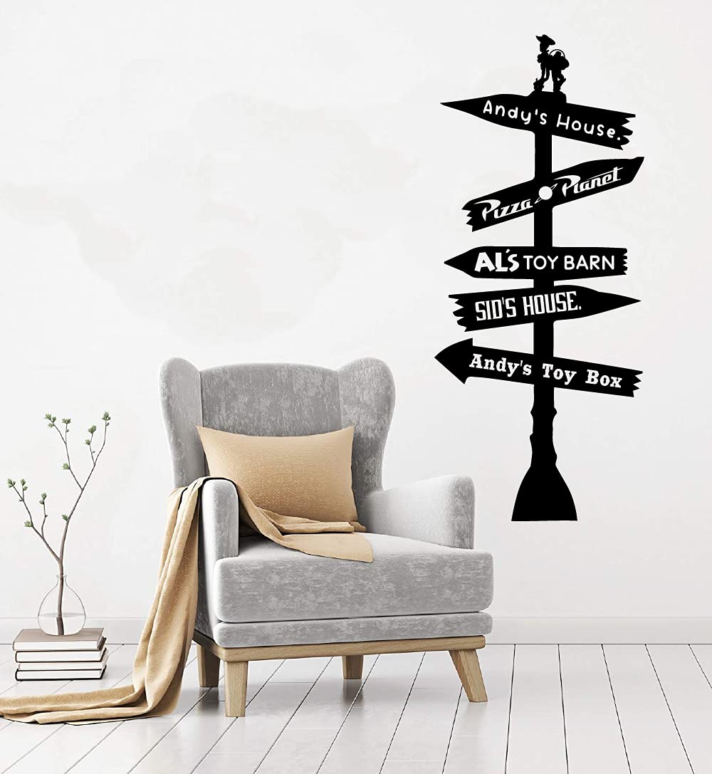 Toy Story Woody Wall Decal - 30x20 Inch Cartoon Pathway Sign Vinyl Sticker for Kids Room, Nursery, Bedroom Decor | Fun Home Art for Girls & Boys | Perfect for Disney Themed Parties & Playrooms