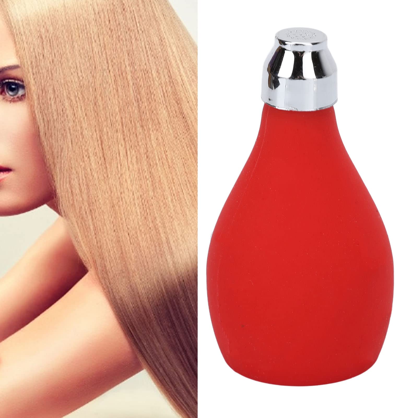 Fyearfly Professional Barber Powder Spray Bottle - Empty Silicone Squeeze Bottle for Talcum, Prickly Heat & Hair Styling Powder - Perfect for Home Hair Salon & Barber Shops (Red) - Ideal for Hairstyling, Baby Care & Summer Heat Rash Prevention