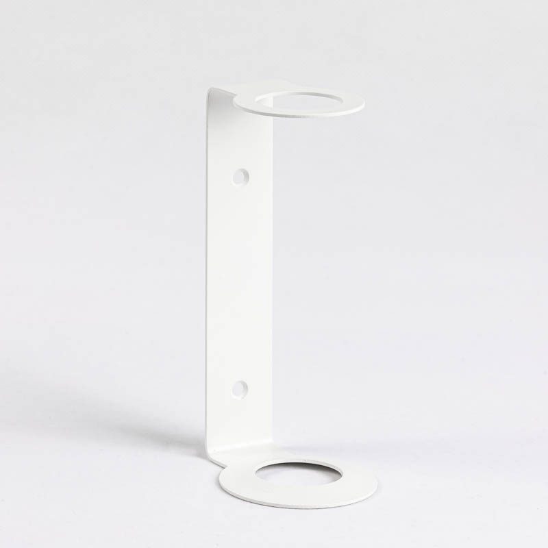 DESIGNSTUFF White Single Soap Dispenser Holder - Modern Bathroom & Kitchen Countertop Organizer for Liquid Soap Bottles