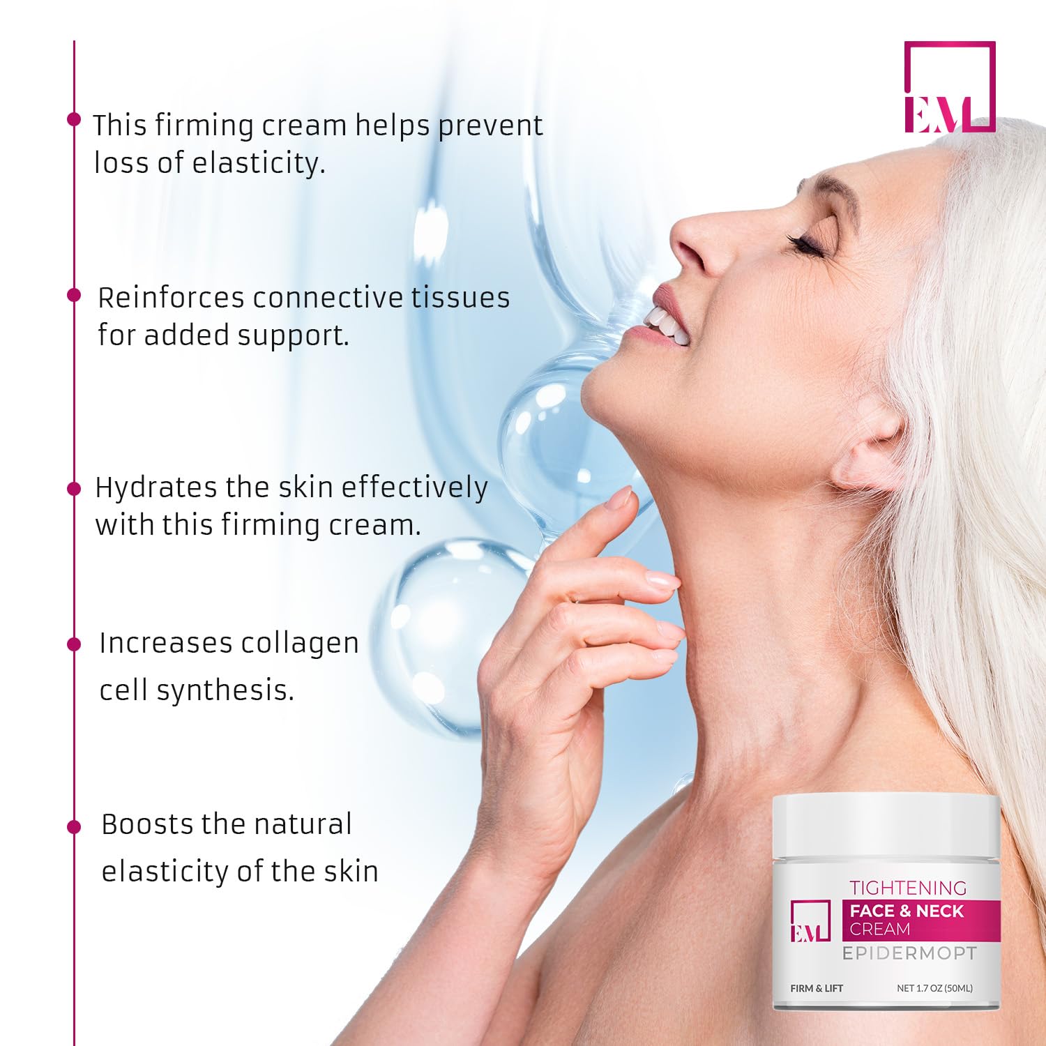 Neck Firming Cream - 1.7 Oz Anti-Wrinkle & Lifting Cream for Face, Chin, Neck & Chest - Tighten Skin & Reduce Signs of Aging - Hydrating Moisturizer for Instant Lift - Perfect for Daily Skincare Routine & Special Occasion Prep