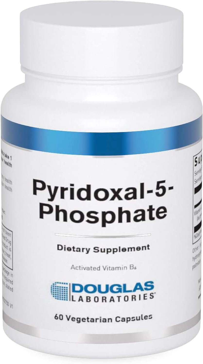 Douglas Labs Pyridoxal 5 Phosphate (P5P) 50mg Vitamin B6 Supplement - 100 Capsules for Nervous System Support & Energy Metabolism - Perfect for Active Lifestyles & Stress Relief