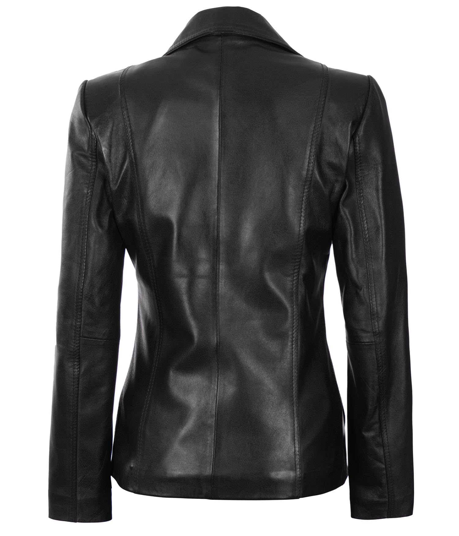 Blingsoul Women's Genuine Leather Blazer Jacket - Stylish Leather Car Coat for Women | Perfect for Office, Dating & Night Out
