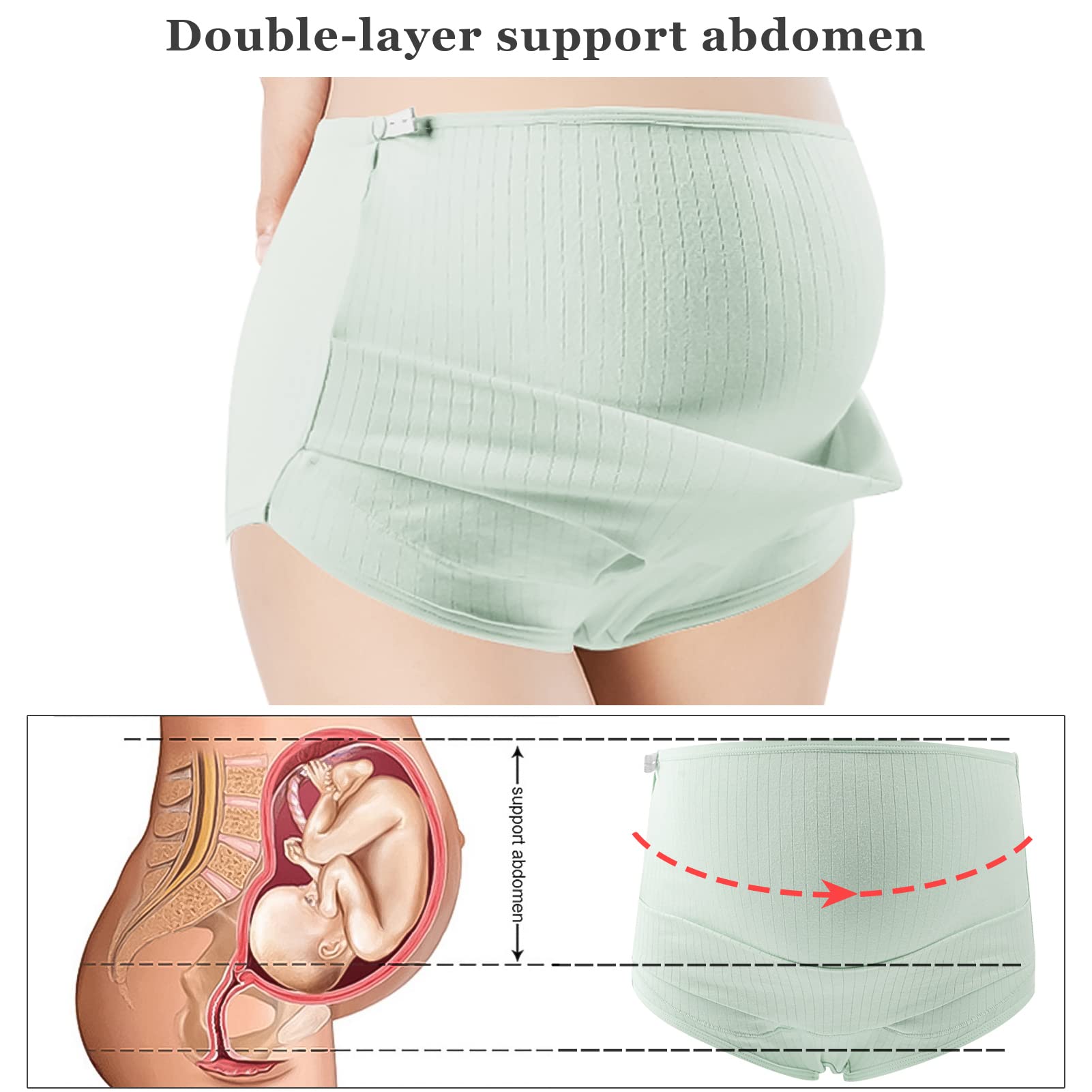 FEOYA Women's Maternity Underwear - Over Bump Cotton Pregnancy Panties, Plus Size High Waist Seamless Briefs (3 Pack) - Comfortable for Daily Wear & Sleeping During Pregnancy