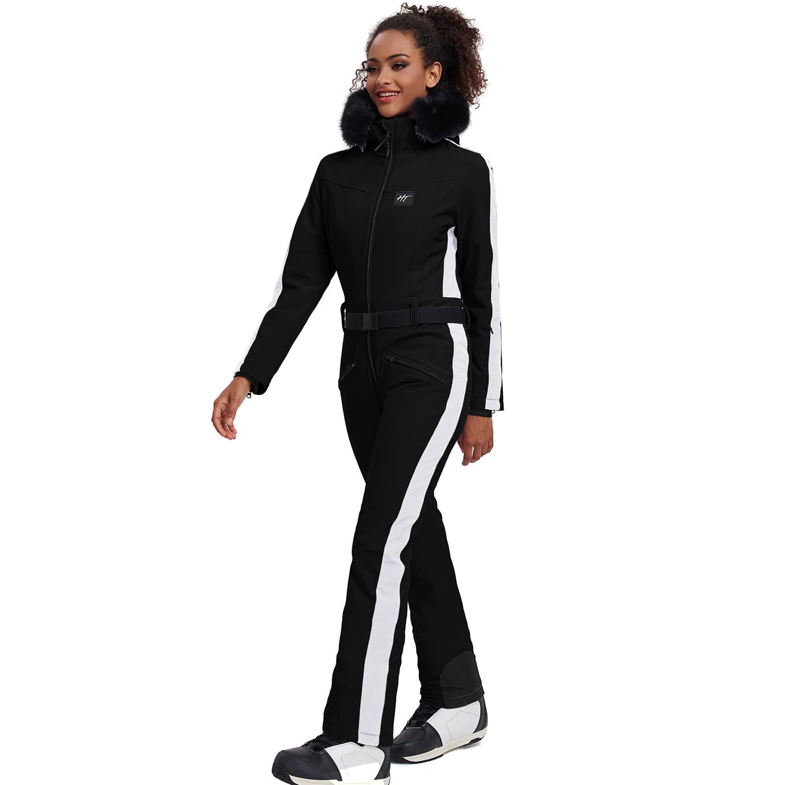 HOTIAN Women's Slim Fit Waterproof Ski Suit - Winter Snowboard Overalls Jumpsuit for Outdoor Snow Sports & Cold Weather Activities
