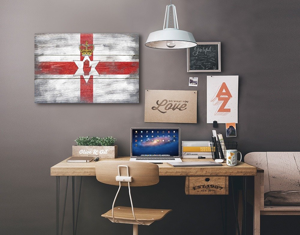 Rustic Northern Ireland Country Flag - 16x24 Inch Wrapped Canvas Wall Art, Home & Office Decor - Perfect for St. Patrick's Day, Irish Pub, or Celtic-Themed Room Decor