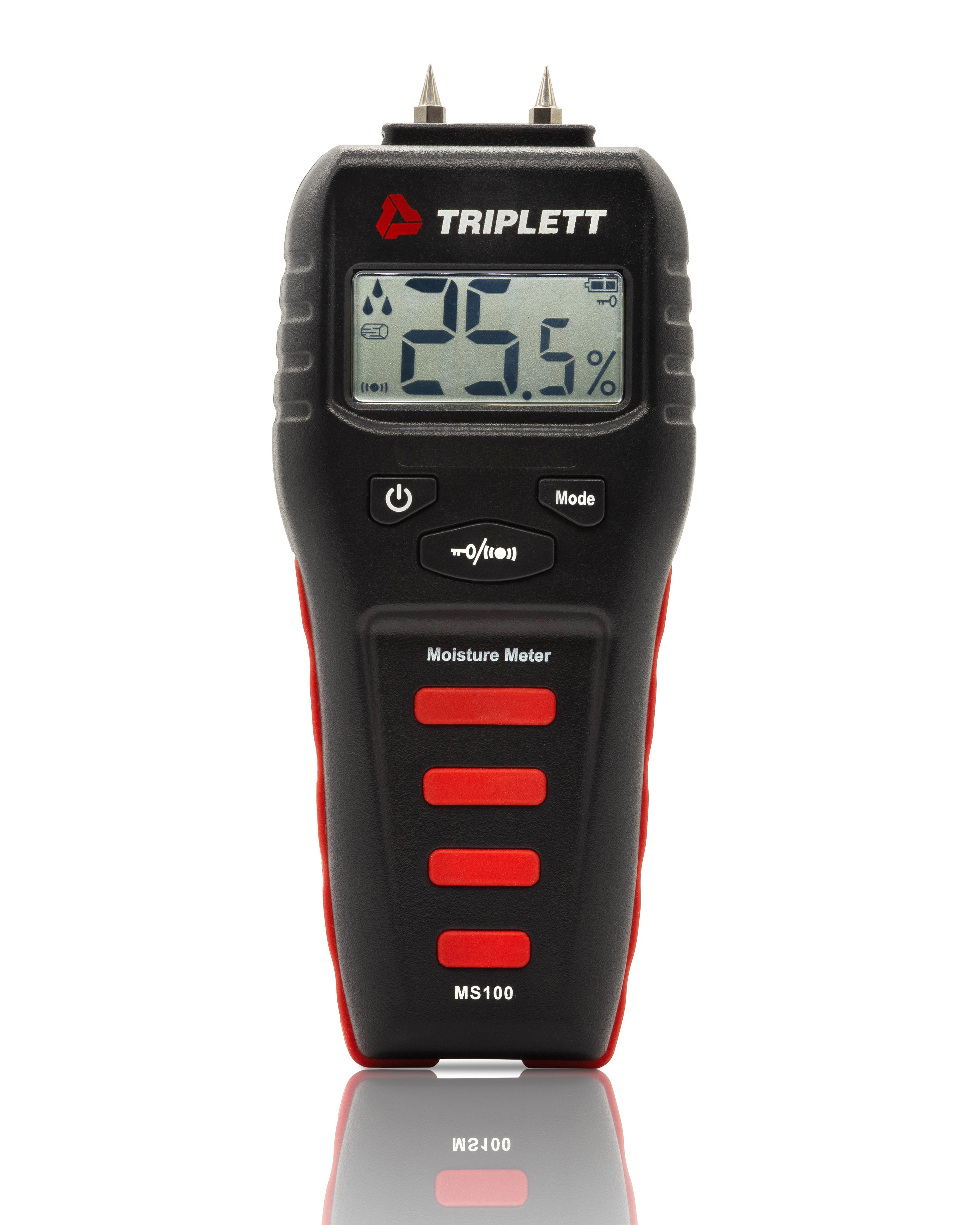 MS100 Pin Moisture Meter with Audible Alarm - Digital Wood Moisture Tester for Lumber, Drywall, Building Materials (1.5%-50% Range) - Perfect for Flooring Installation, Woodworking & Construction Projects