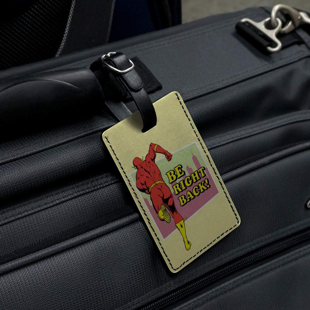 High-Quality Rectangle Leather Luggage Tag - Durable Suitcase ID Card Holder for Travel | Perfect for Carry-On Bags, Backpacks & Business Trips