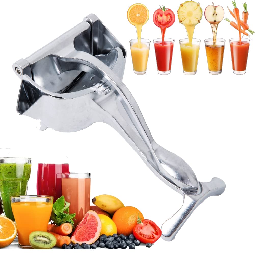 Premium Stainless Steel Manual Fruit Juicer Press - Heavy Duty Citrus Extractor for Lemon, Orange & Pomegranate - Perfect for Home Bars, Restaurants & Healthy Juicing