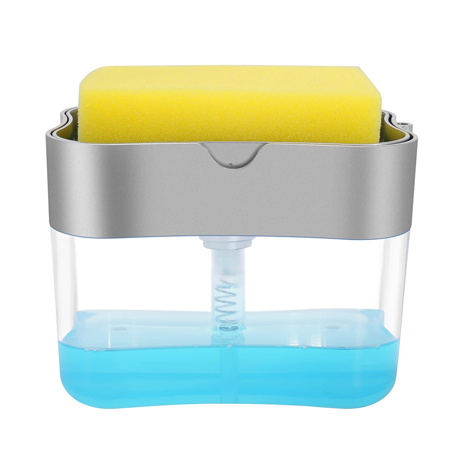 Kitchen Soap Dispenser with Sponge Holder - 13oz for Sink & Dish Washing