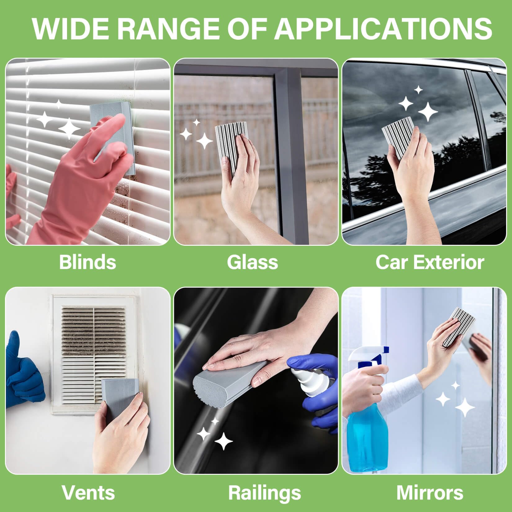7 Pack Reusable PVA Sponges - Super Absorbent for Windows, Glass & Home Cleaning