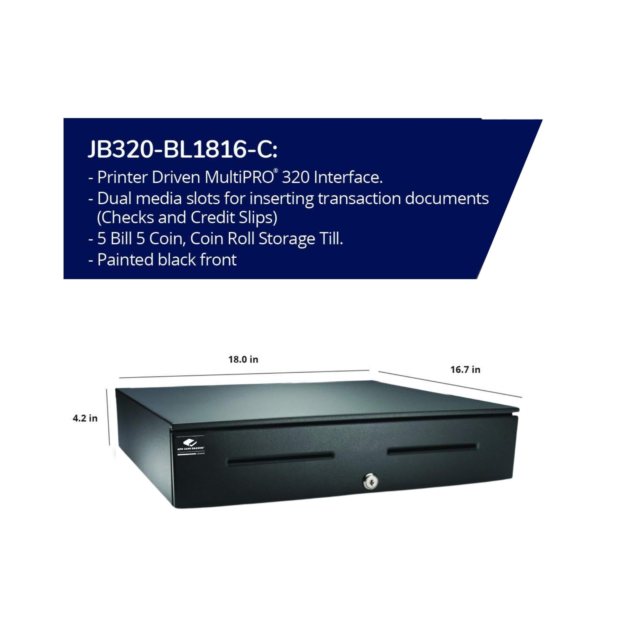 APG Series 4000: 1816 Heavy Duty Cash Drawer - Secure & Durable Cash Management Solution for Retail Stores, Restaurants, and POS Systems