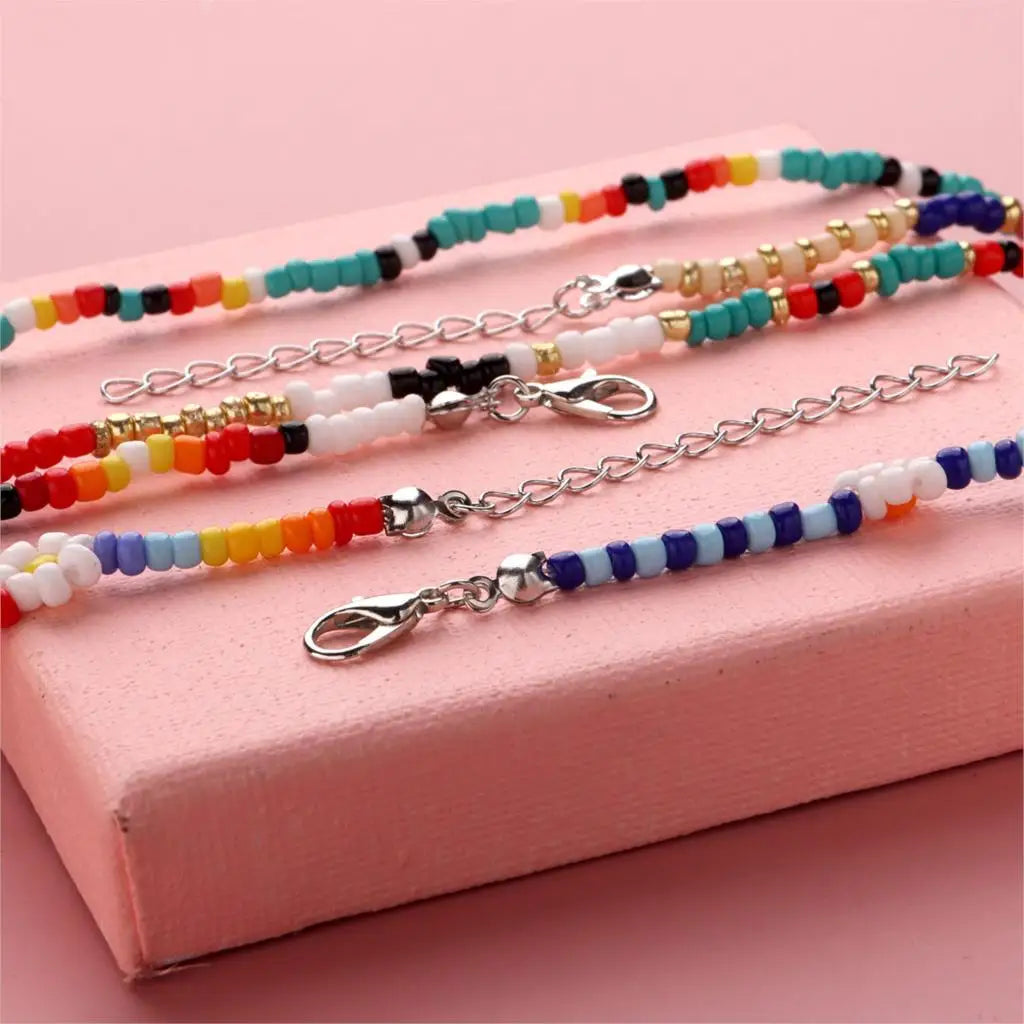 Flower Anklet for Women - Boho Floral Ankle Bracelet for Summer Beach, Festival, and Wedding Accessories
