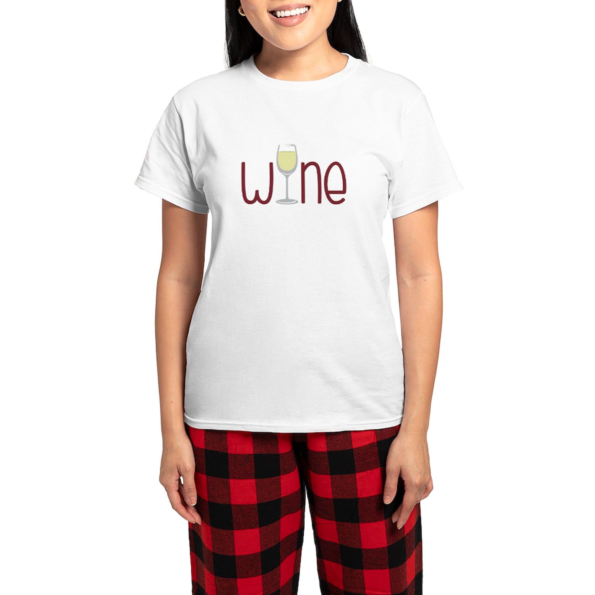 Women's Comfortable Cotton Pajama Set - Funny Wine Themed Sleepwear PJs for Relaxing at Home, Lounging & Gift Giving | CafePress