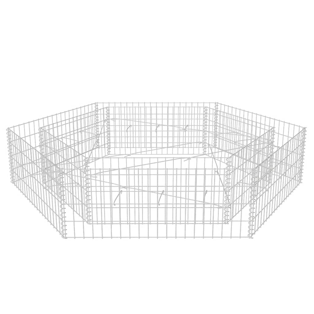 Galvanized Hexagonal Gabion Raised Garden Bed Planter - 78.7