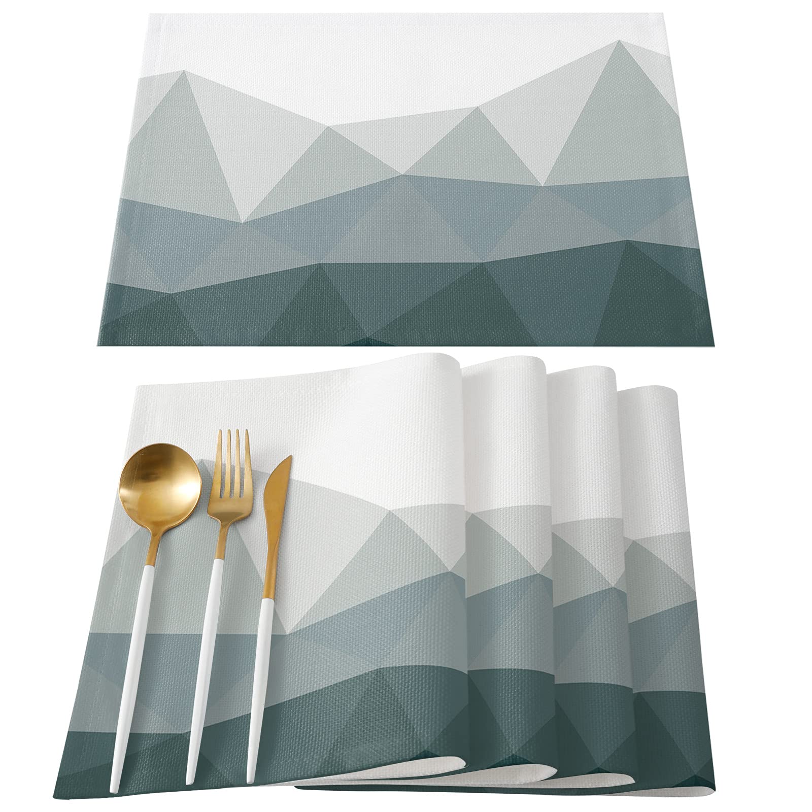 Ldtrchee Geometric Triangle Placemats Set of 4 - 13