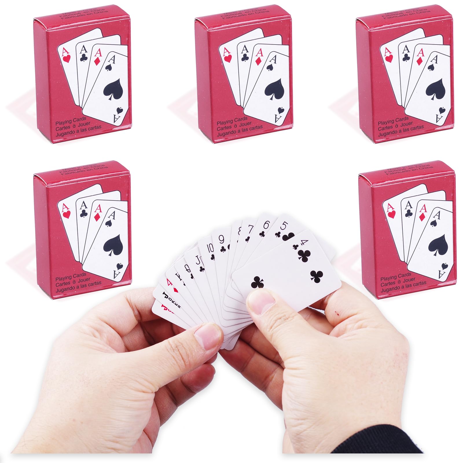 5 Decks Mini Playing Cards - Travel Size Poker Cards for Kids & Adults (2