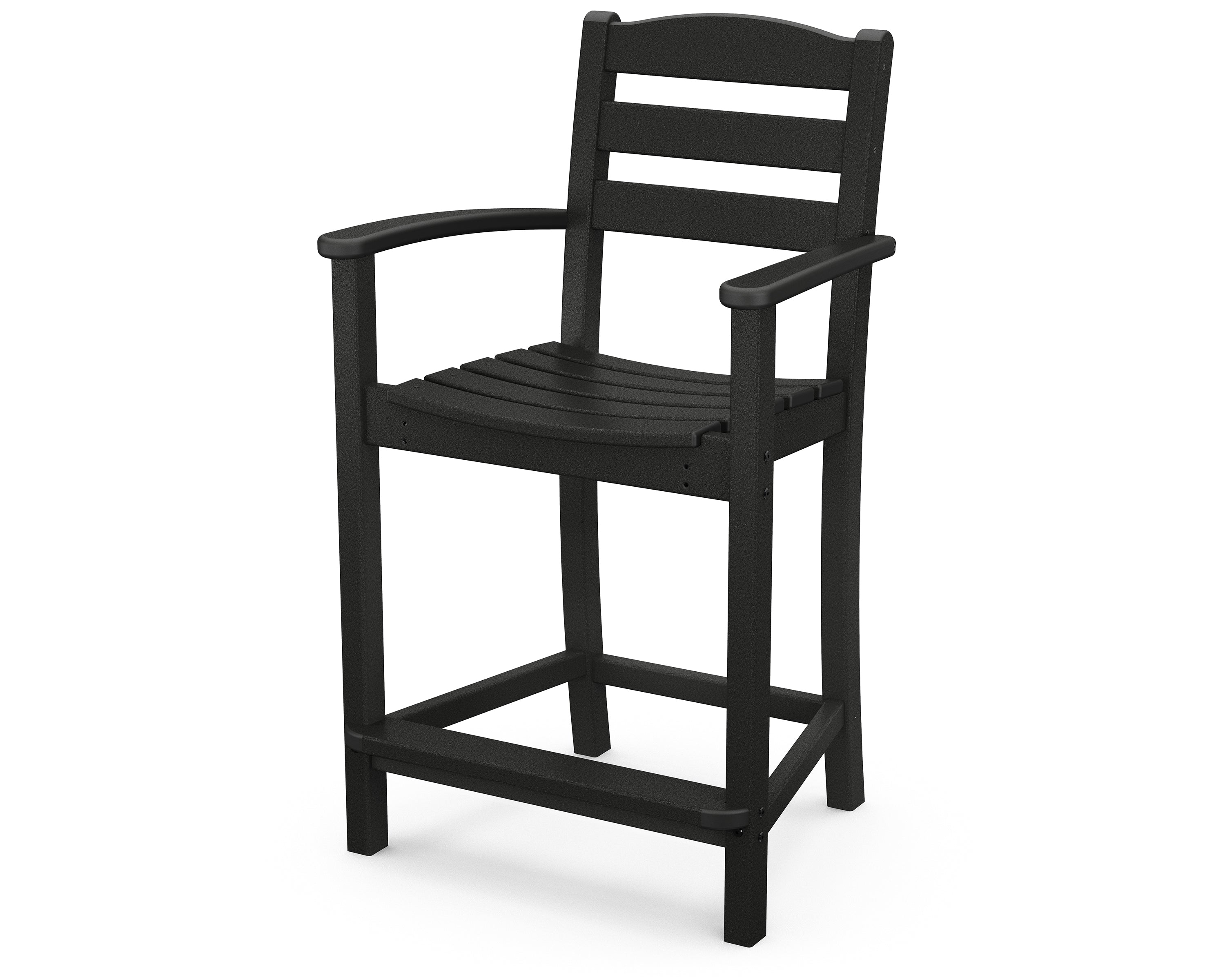 POLYWOOD La Casa Cafe Counter Arm Chair - Durable Outdoor Bar Stool for Patio, Kitchen, and Restaurant Use - Weather-Resistant & Comfortable Seating Solution