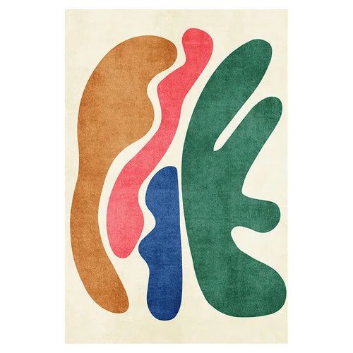 Artistic Abstract Lamb Wool Area Rug - Plush & Contemporary Elegance for Living Room, Bedroom, or Office Decor | Soft & Stylish Home Accent