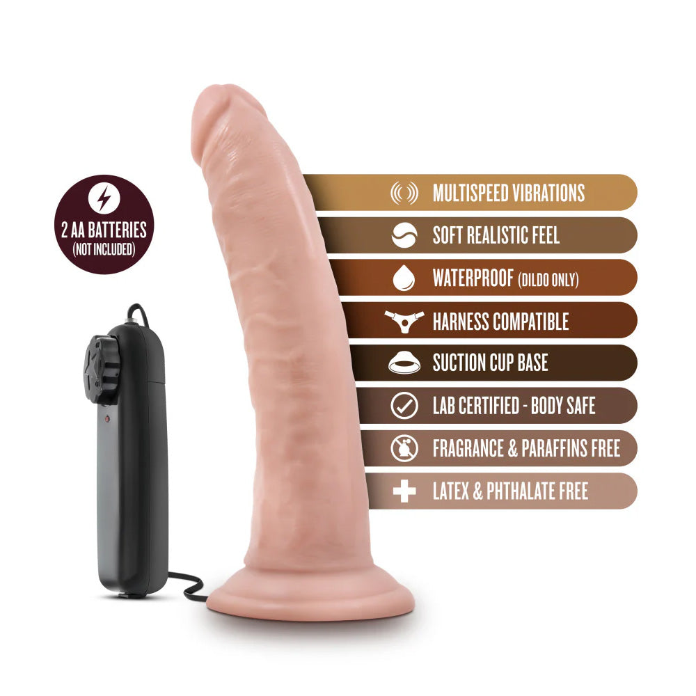Dr. Skin Dr. Dave Realistic 7-Inch Vibrating PVC Dildo - Lifelike Adult Toy for Couples & Solo Play - Perfect for Bedroom Fun & BDSM Scenes