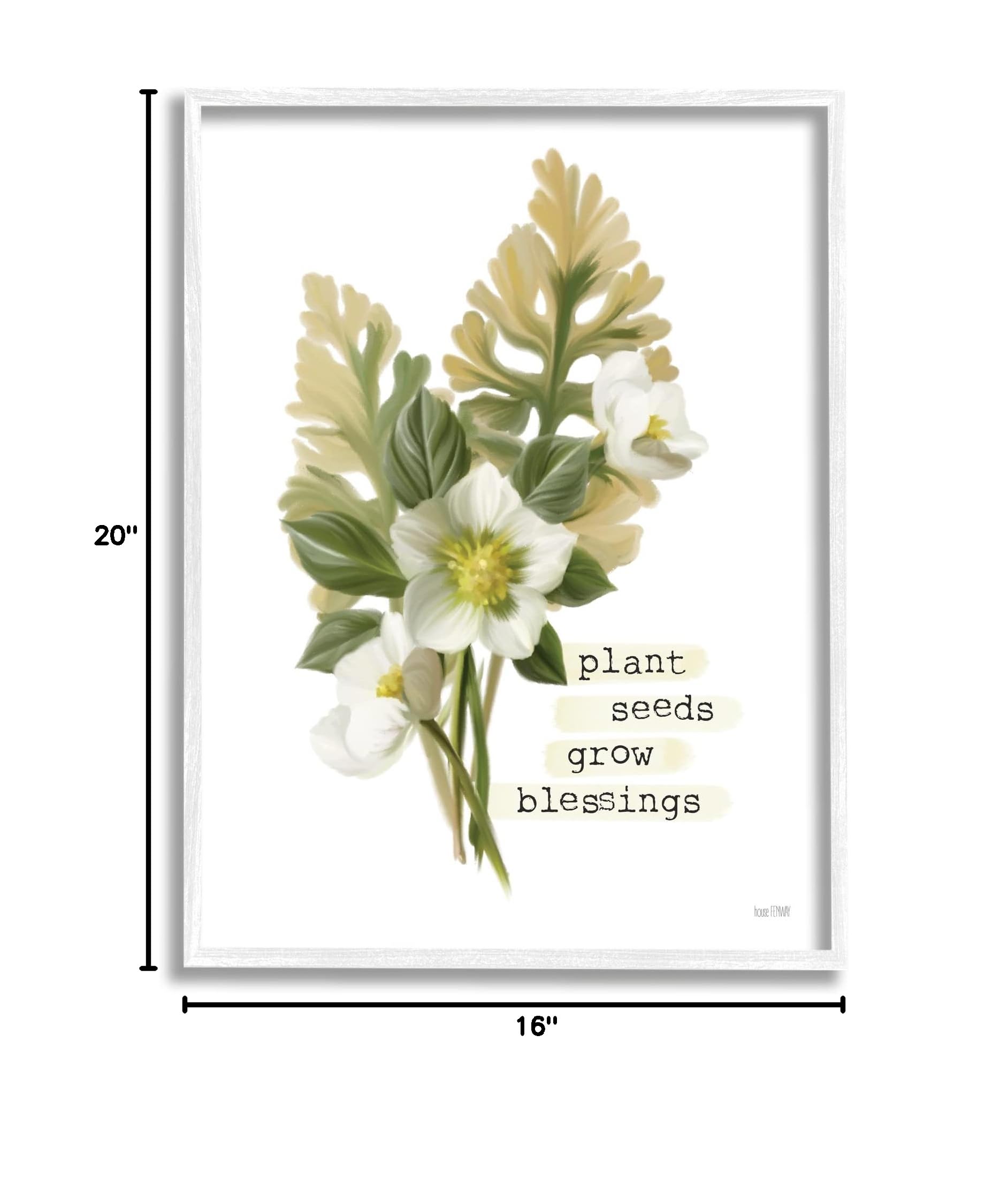 Stupell Industries 'Plant Seeds Grow Blessings' Inspirational Spring Garden Wall Art - Home Decor for Living Room, Bedroom & Office - House Fenway Design