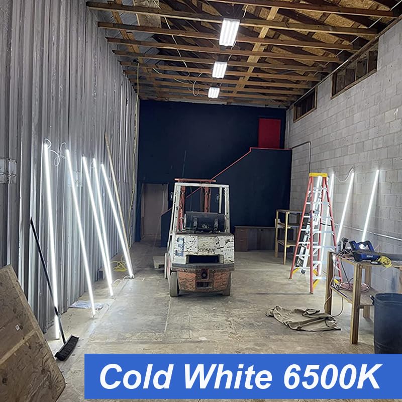 8Ft LED Ballast Bypass Bulbs - 144W Single Pin FA8 F96T12 LED Replacement for T8 T12 T0 Tube Lights - 6500K Daylight White, Clear Cover, No RF/FM Interference (12 Pack) - Perfect for Warehouses, Garages, and Commercial Lighting