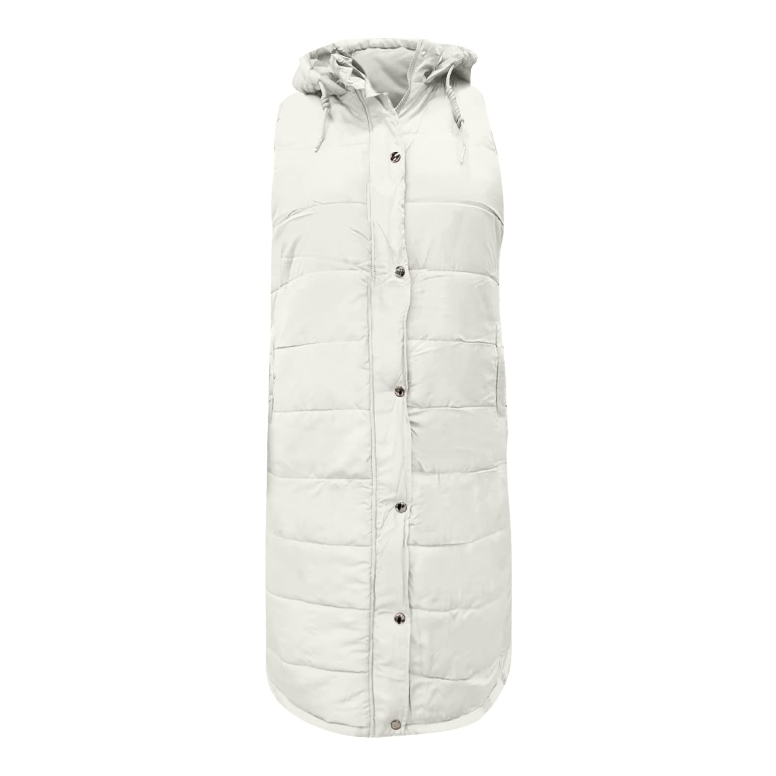 Yelldesk Lightweight Puffer Jacket for Women - Long Quilted Sleeveless Parka Vest with Hood, Trendy Winter Outerwear | Perfect for Cold Weather, Outdoor Activities & Casual Fashion