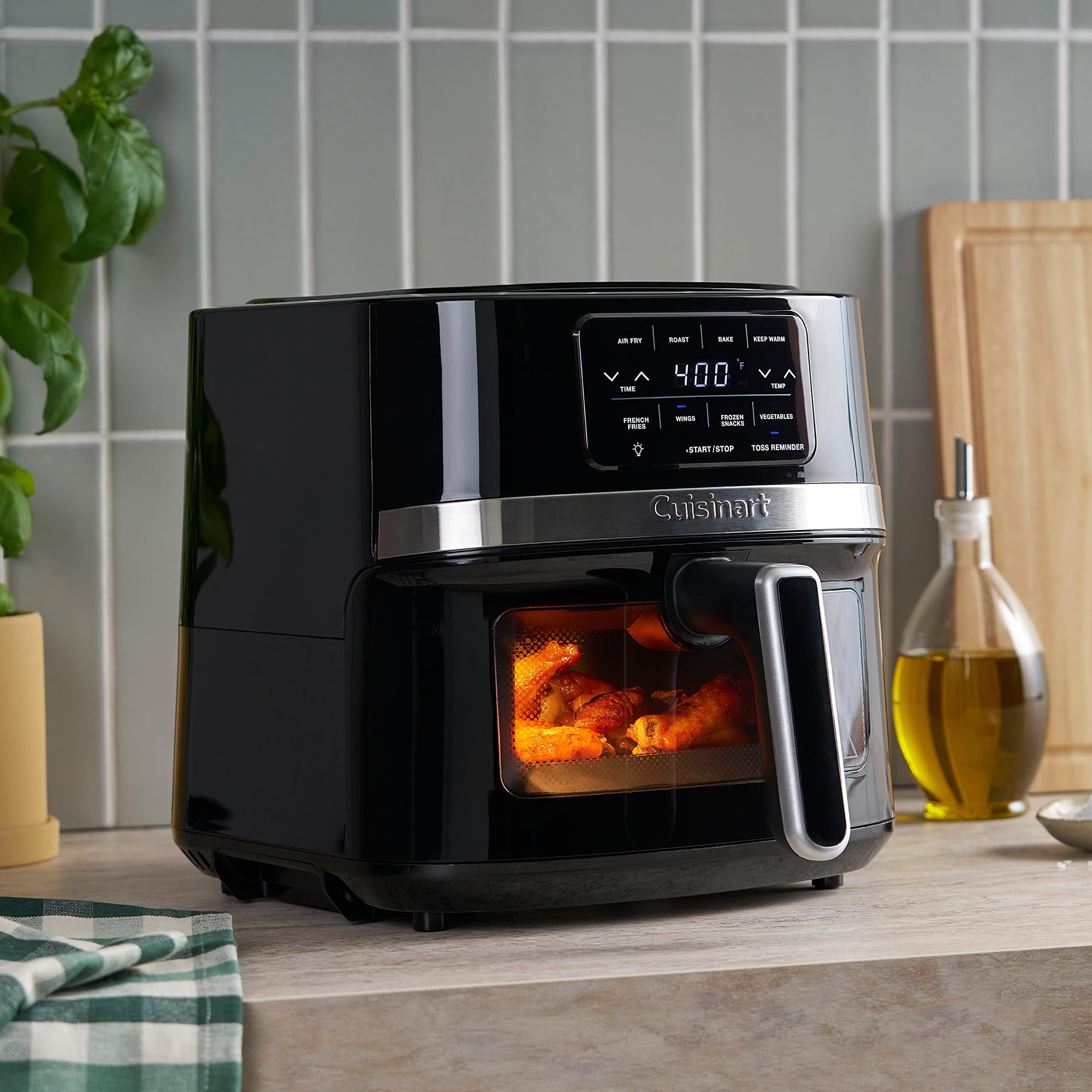 Cuisinart Air Fryer Oven 4.5-Qt Stainless Steel - 4 Presets for Roasting, Baking, Broiling & Air Frying with Keep Warm Function | Dishwasher Safe Basket | Perfect for Quick Family Meals, Healthy Cooking & Party Snacks | Model AIR-160 in Black