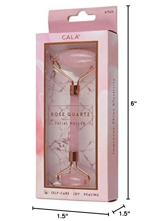 Rose Gold Facial Roller with Rose Quartz Stone - Anti-Aging & Skin Tightening Massage Tool for Face & Neck - Perfect for Skincare Routine & Relaxation