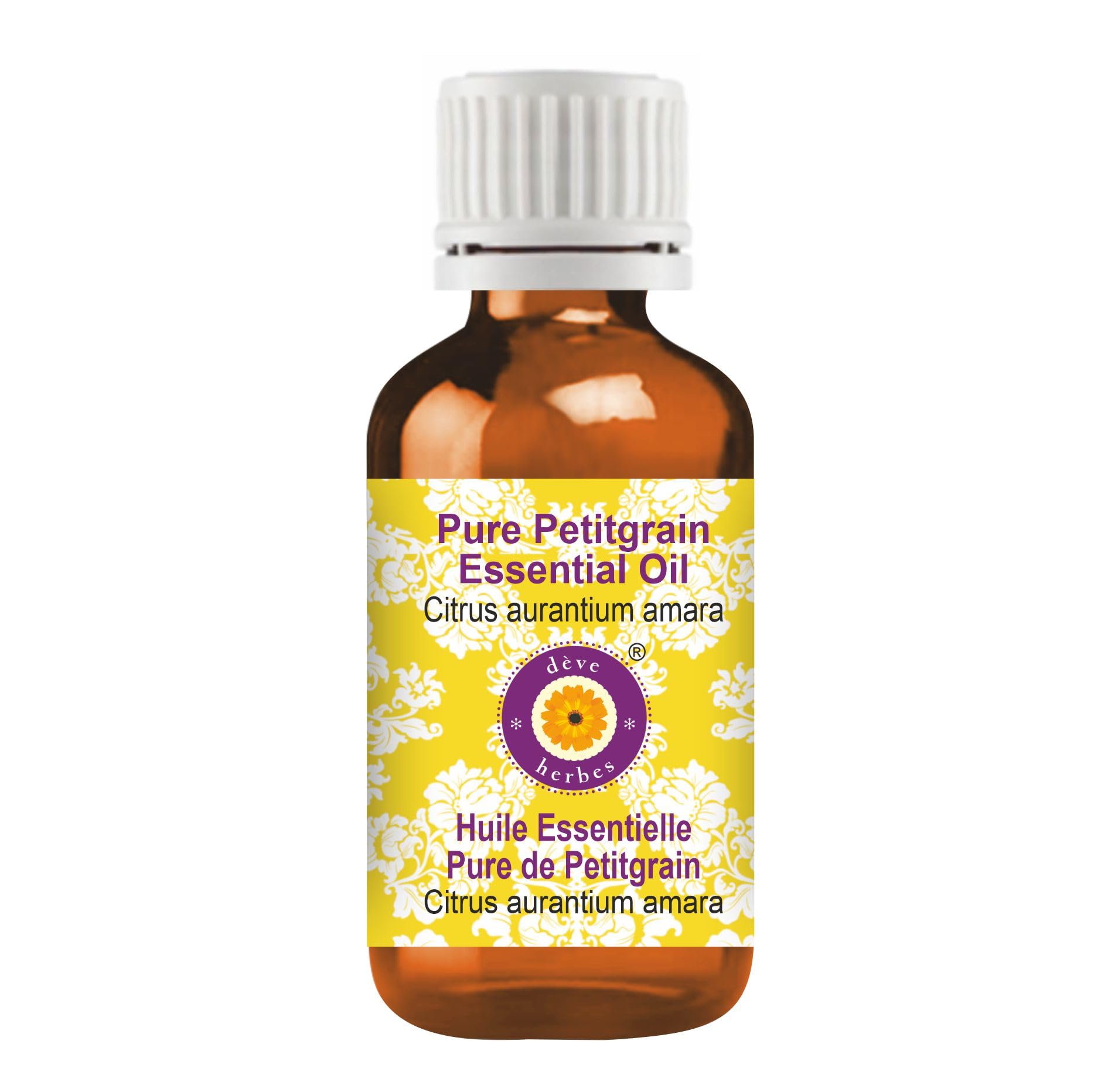 Pure Petitgrain Essential Oil (Citrus aurantium amara) - 5ml Steam Distilled for Aromatherapy, Diffusers & Natural Skincare - Deve Herbes Premium Therapeutic Grade Oil