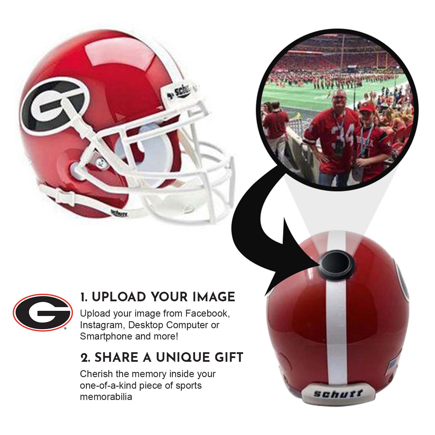 Georgia Bulldogs College Football Collectible Mini Helmet with Display Stand - Perfect for Game Day Decor, Sports Memorabilia Collection & Fan Gifts