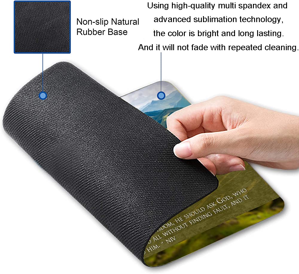 Custom Mountain Design Mouse Pad - Non-Slip Rubber Base, Waterproof Square Mousepad for Office & Laptop (9.5