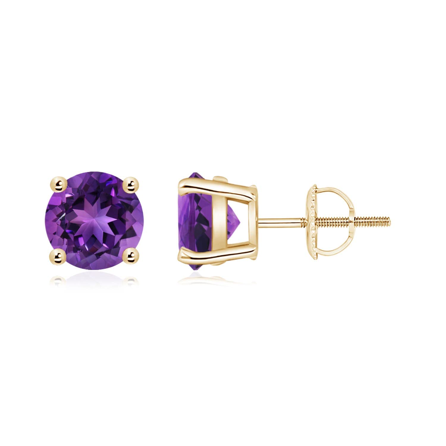 Natural Amethyst Stud Earrings in Sterling Silver, 14K Gold & Platinum | February Birthstone Jewelry for Women – Perfect for Birthdays, Anniversaries, Weddings & Special Occasions