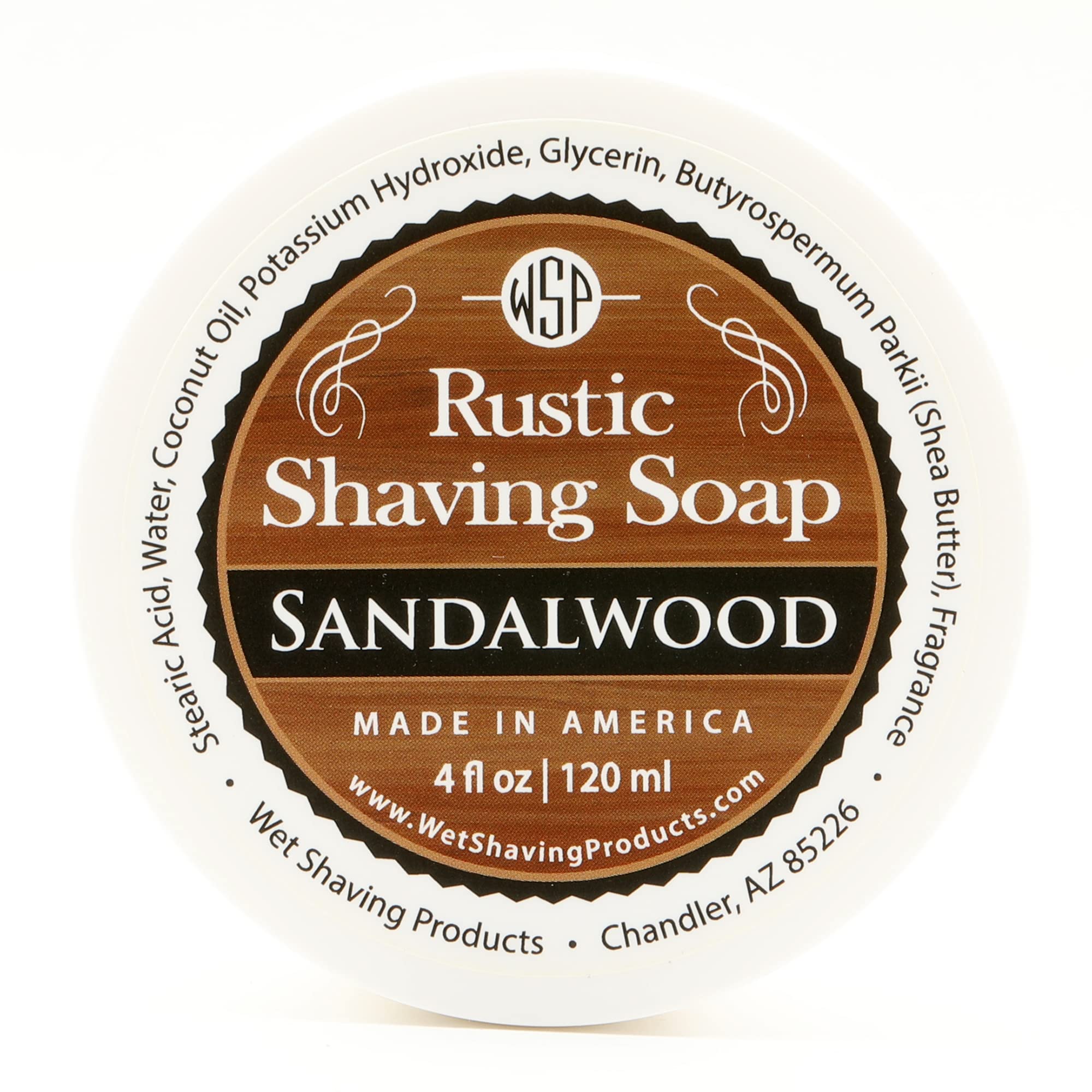 Artisan Vegan Shaving Soap - Sandalwood Scented, Natural Ingredients, Handmade in USA | Perfect for Wet Shaving & Men's Grooming Routine