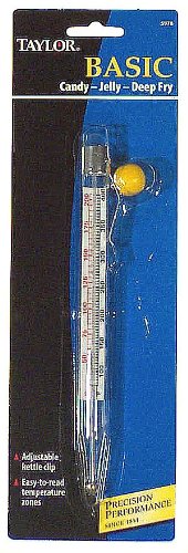 Taylor Precision Candy & Deep Fry Thermometer - Glass Dial Thermometer 5978 for Candy Making, Deep Frying, Brewing & Cooking - Perfect for Home Kitchens & Professional Use