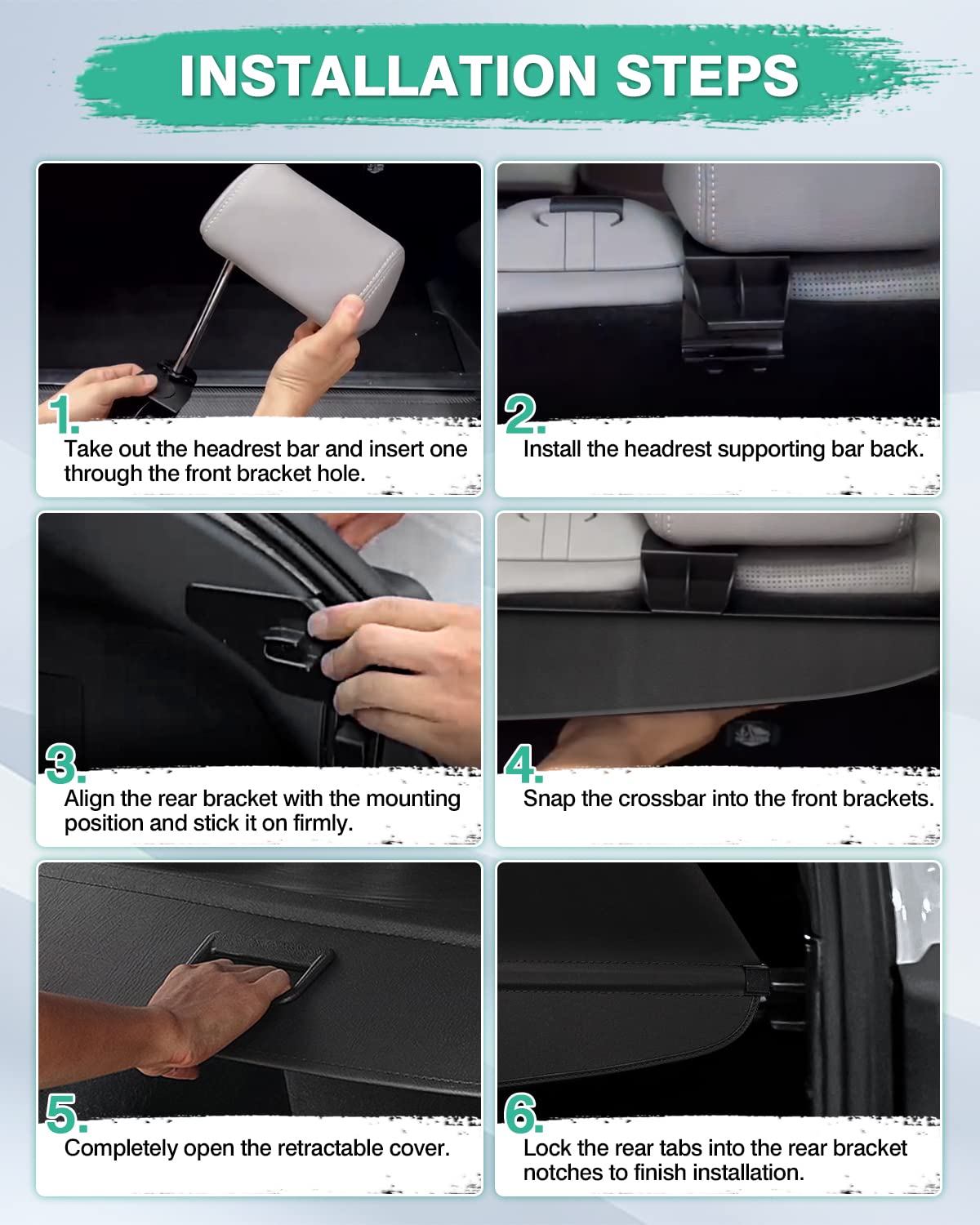 2020-2025 Ford Escape Retractable Cargo Cover - Black Trunk Shade Accessory | Durable Luggage Protector for SUV Cargo Area | Perfect for Road Trips, Grocery Hauling & Pet Transport