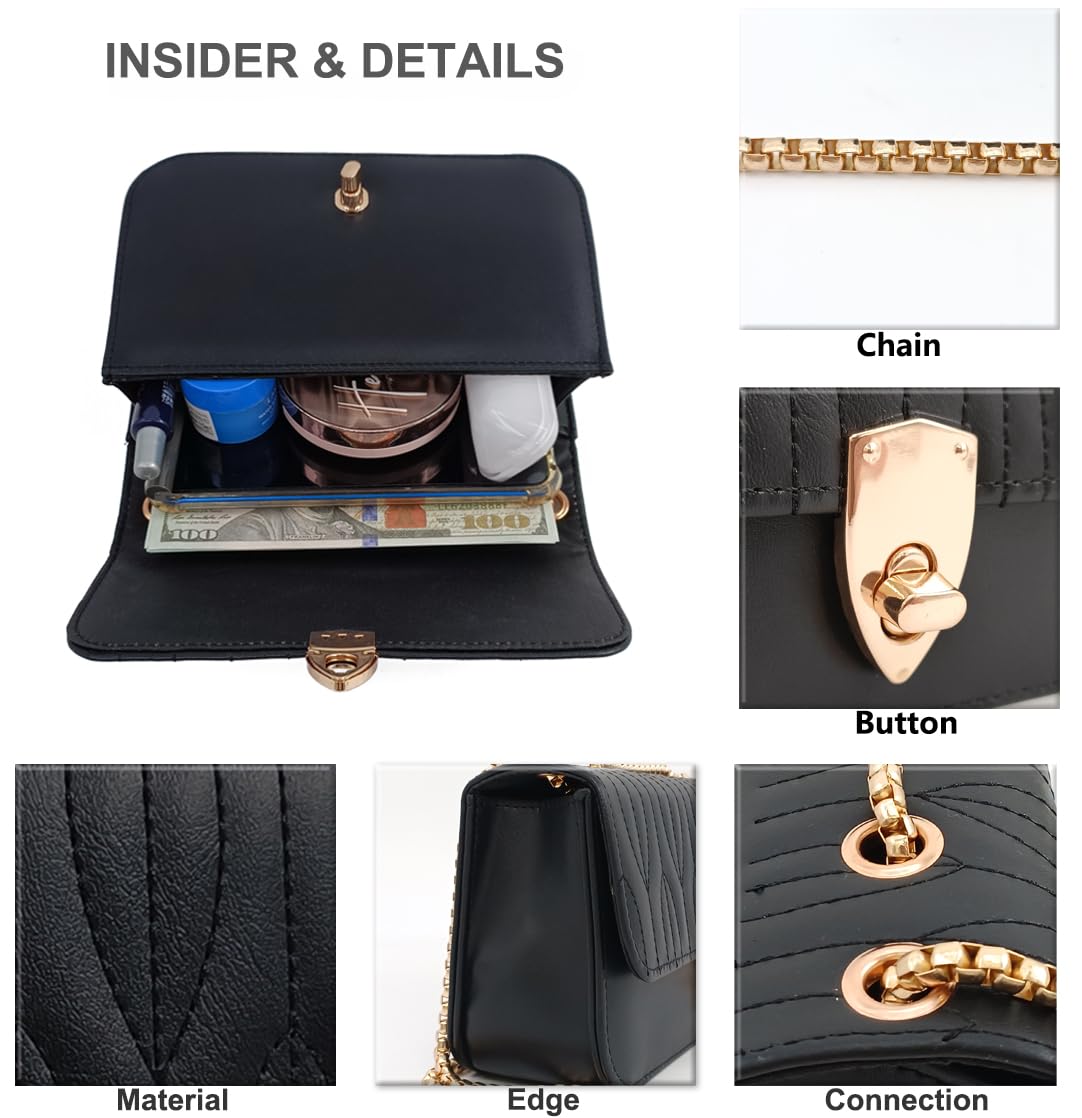 PORT&LOTUS Mini Shoulder Bag for Women - PU Leather Small Crossbody Purse, Little Tote Handbag - Perfect for Everyday Use, Travel, Shopping & Date Night