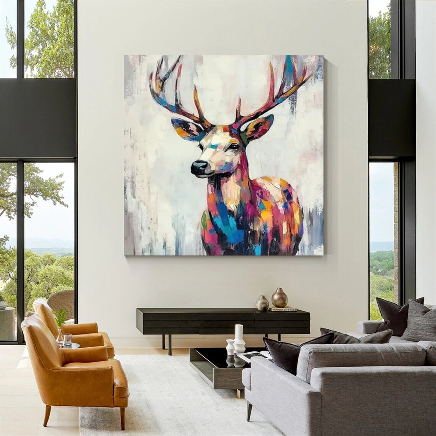 Animal Art Painting #AP117 - Handmade Wildlife Canvas Wall Decor for Living Room, Bedroom & Office