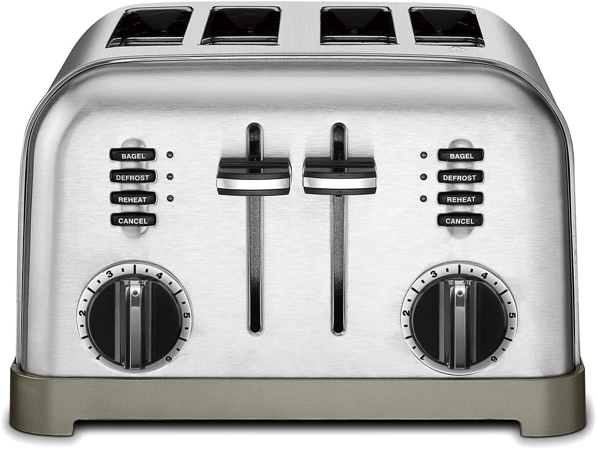 Cuisinart WMR-CAP2 Classic Round Waffle Maker & CPT-180P1 4-Slice Toaster Oven Set - Brushed Stainless Steel - Perfect for Breakfast, Brunch & Family Gatherings