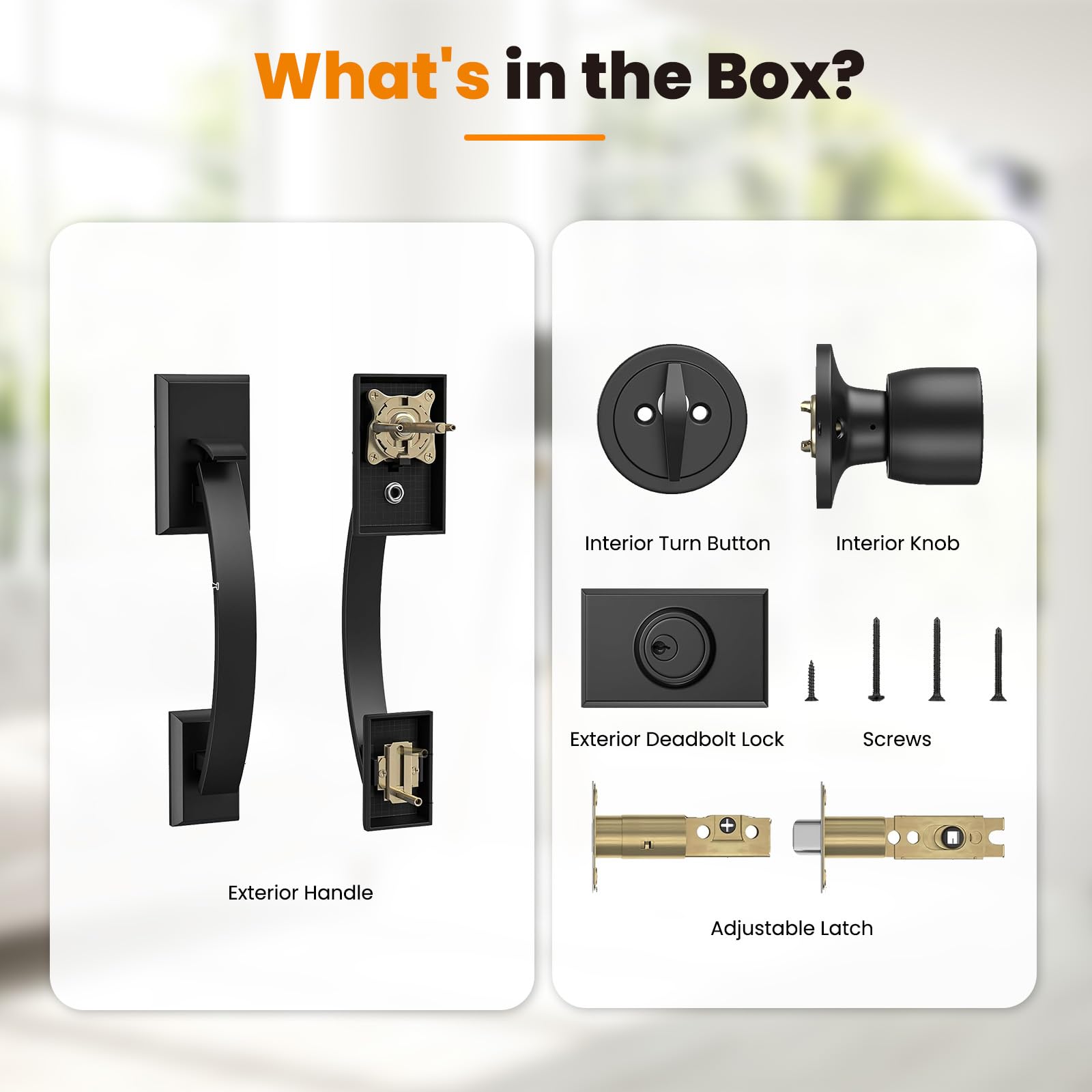 Matte Black Front Door Handle & Deadbolt Set - Reversible for All Doors - Secure Entry & Stylish Home Upgrade