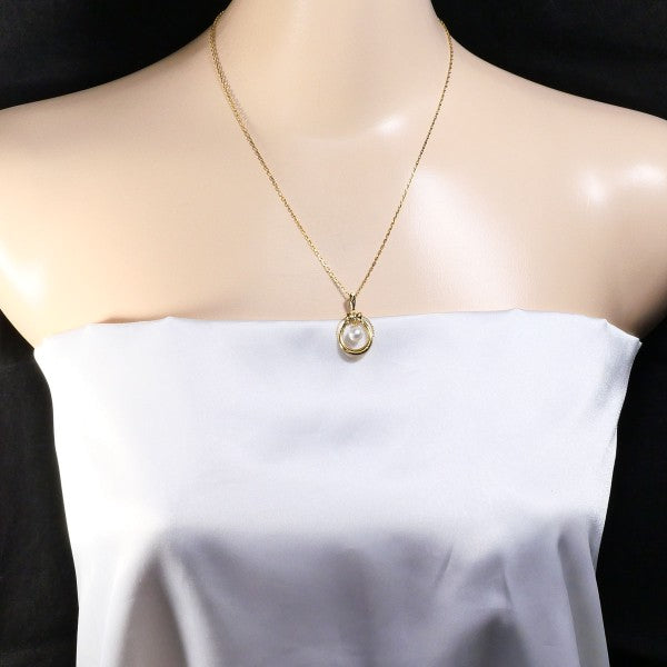 18K Yellow Gold Pearl Necklace for Women - Elegant Luxury Jewelry Gift for Wedding, Anniversary & Special Occasions
