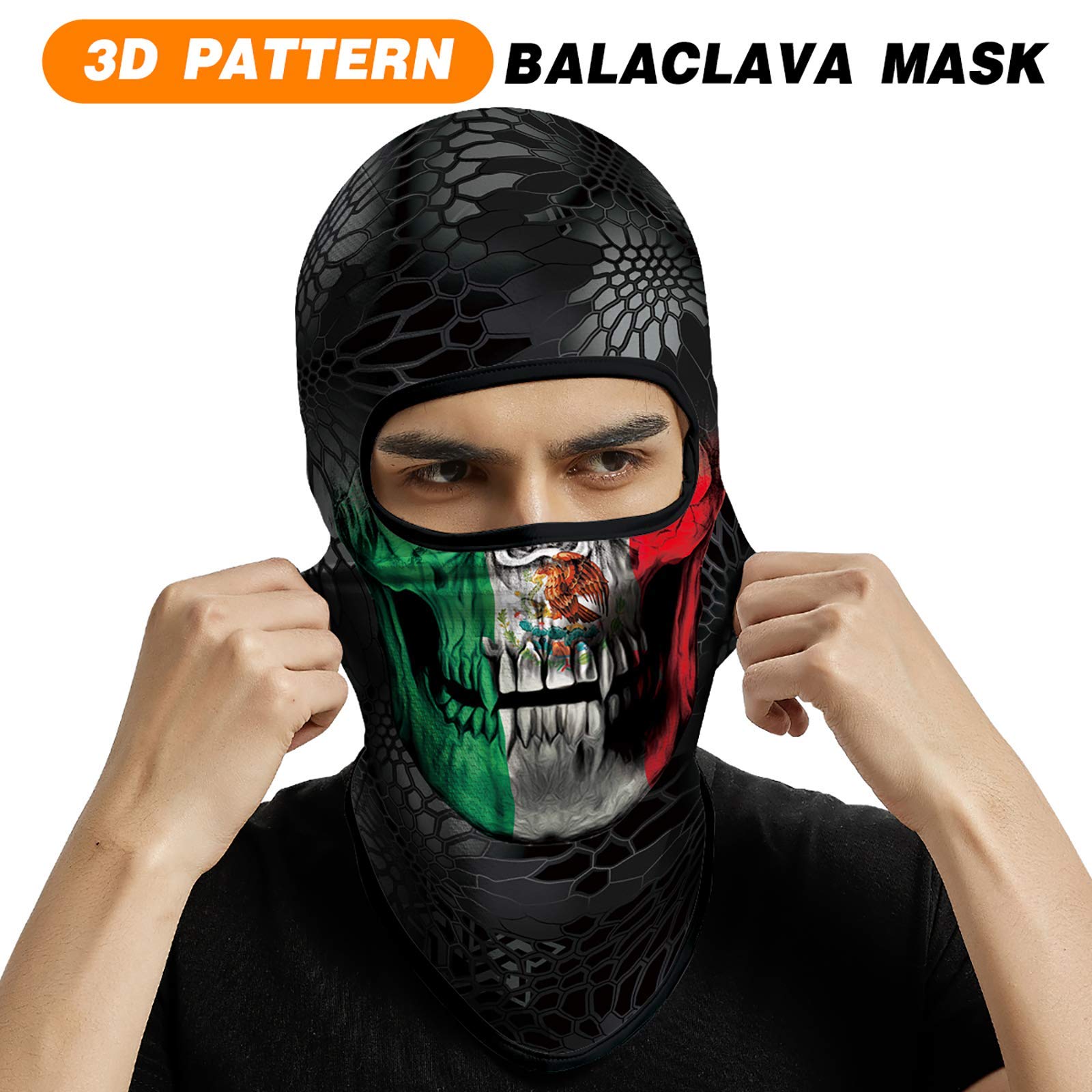 Venswell 3D Balaclava Ski Mask - Cool Skull & Animal Full Face Mask for Cycling, Motorcycle, Skiing & Halloween Costume - Windproof Winter Sports Accessory