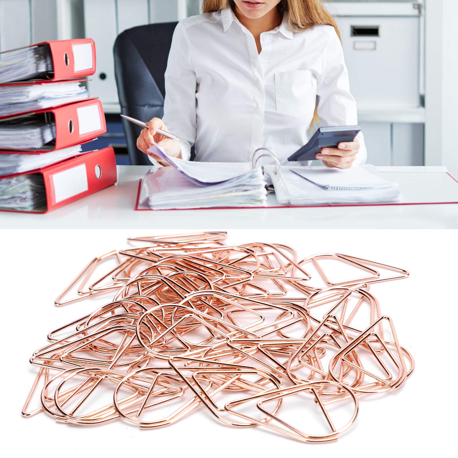 Office File Clips 40Pcs - Metal Paper Clips for Document Organization & Drawing Paper