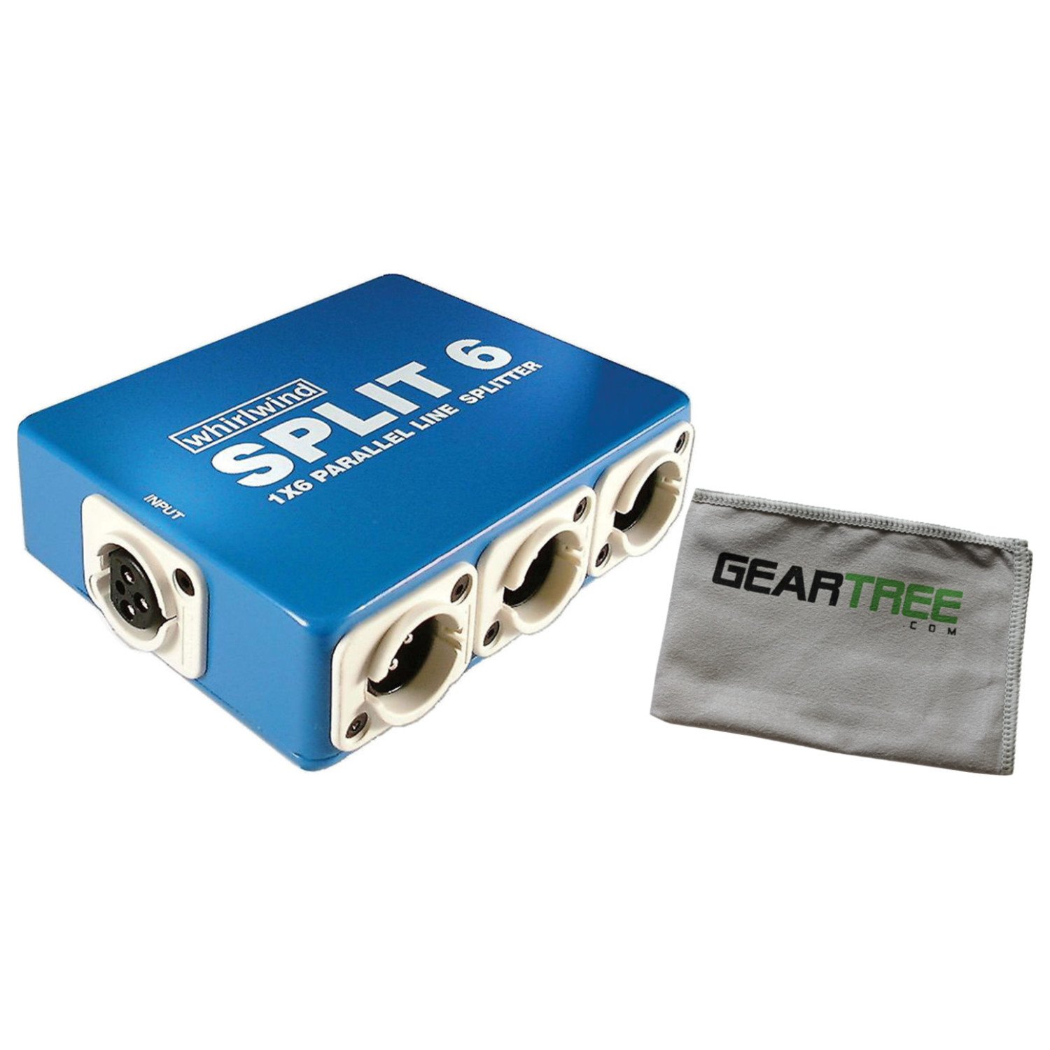 SPLIT6-1x6 Line Splitter 2 Pack with Cleaning Cloth - Professional Audio Video Signal Distribution for Home Theater & Studio Setup
