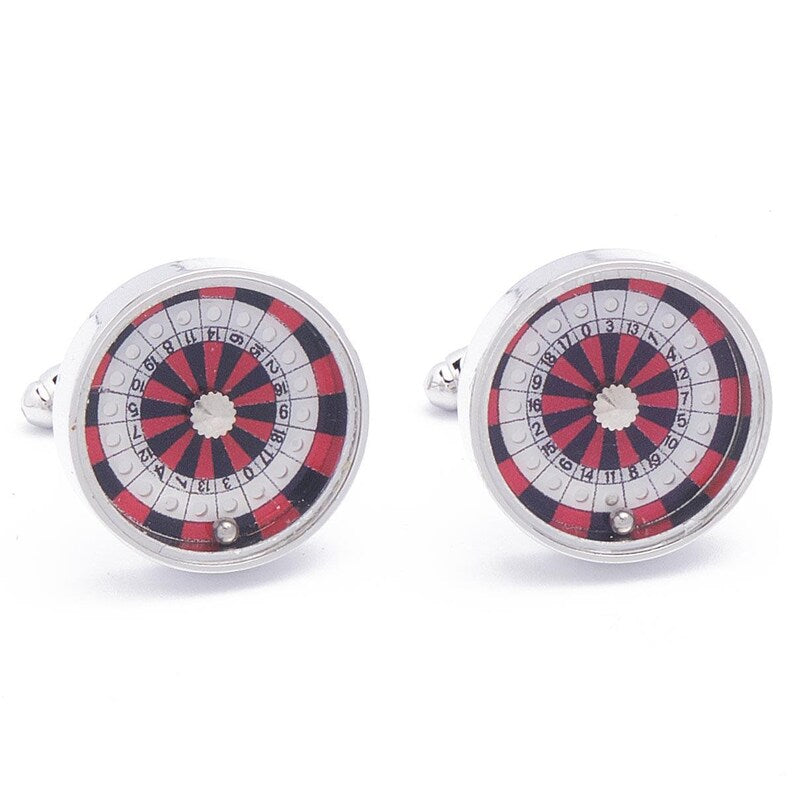 Elegant Roulette Wheel Cufflinks for Men - Casino Theme Dress Accessories - Perfect for Weddings, Parties & Formal Events