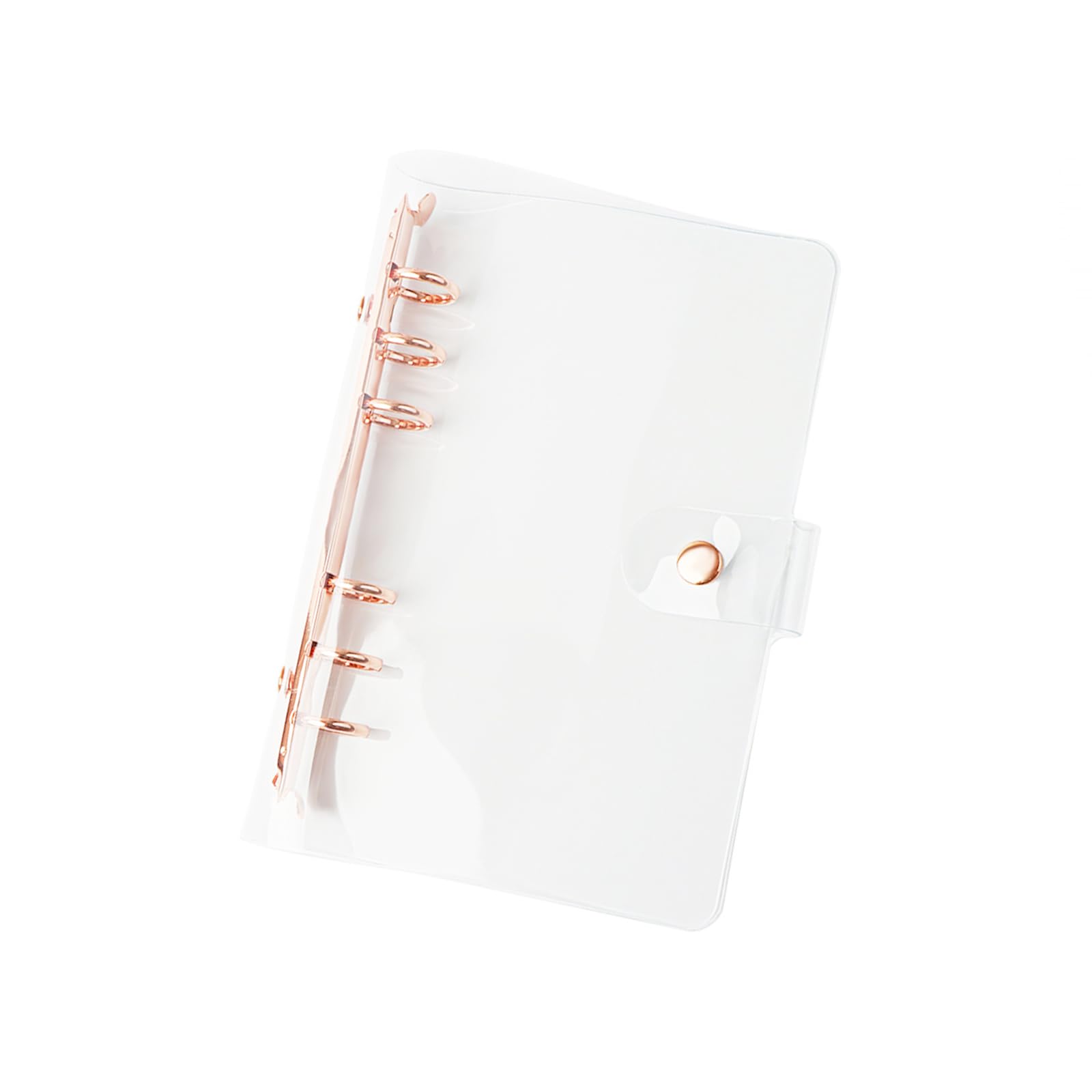 Rose Gold A6 Binder Cover - 6 Ring Refillable Soft Notebook Protector | Budget Loose Leaf Folder for School, Office & Organization | Premium Binding Accessories Supplies